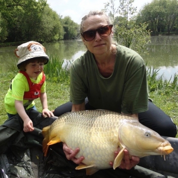 Carp (31lbs 8oz ) caught by Becky and Jamie Matthews at  France.