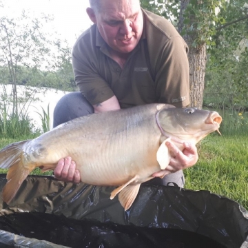Carp (39lbs 8oz ) caught by Philip Moore (PB) at  France.
