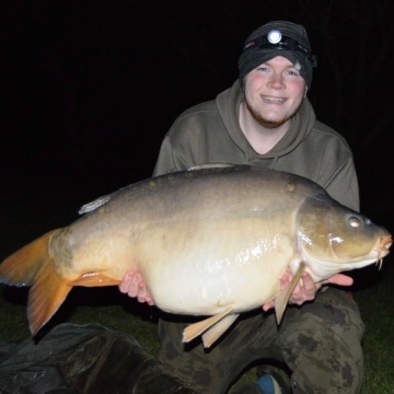 Carp (44lbs 2oz ) caught by Ryan Snelson (PB) at  France.