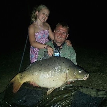 Carp (39lbs 8oz ) caught by Jessie and Dave at  France.