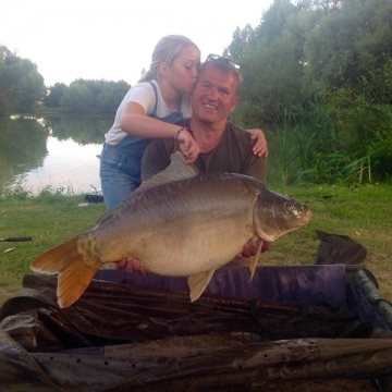 Carp (42lbs 4oz ) caught by Jessie and Dave at  France.