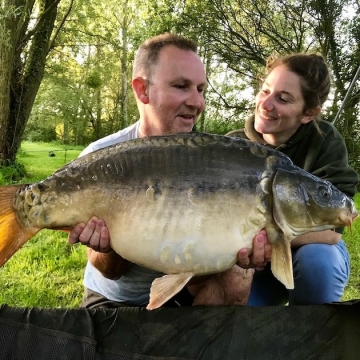 Carp (27lbs 1oz ) caught by Elizabeth Ivens (PB) at  France.