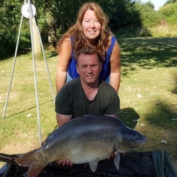 Carp (34lbs 12oz ) caught by Dave and Jeanette Callow at  France.