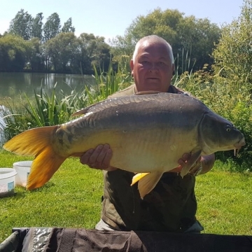 Carp (38lbs 3oz ) caught by Steve Busby at  France.