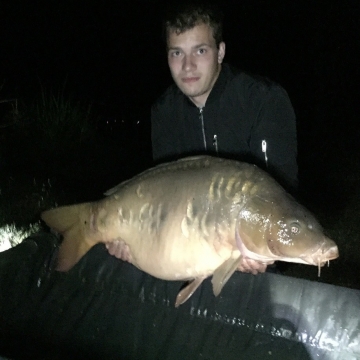 Carp (39lbs 8oz ) caught by Mikkel Madsen (PB) at  France.