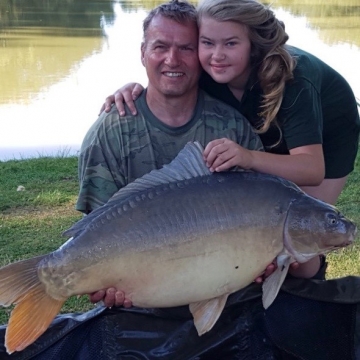 Carp (40lbs 6oz ) caught by Dave and Jessie Callow at  France.