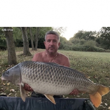 Carp (42lbs 1oz ) caught by Barry Plummer at  France.