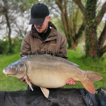 Carp (42lbs 8oz ) caught by Liam Carpenter at  France.