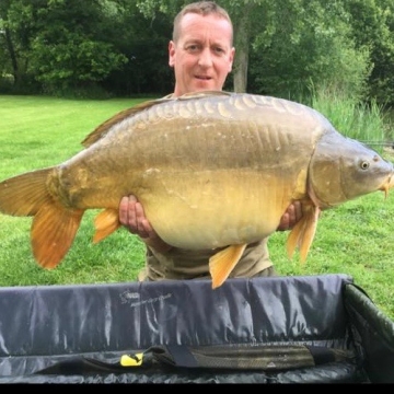 Carp (43lbs 11oz ) caught by Stephen Beaujeux (PB) at  France.