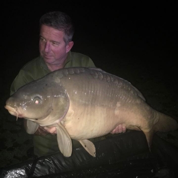 Carp (43lbs 4oz ) caught by Barry Plummer at  France.