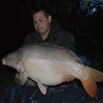 Carp (36lbs 12oz ) caught by Aaron Imisson at  France.