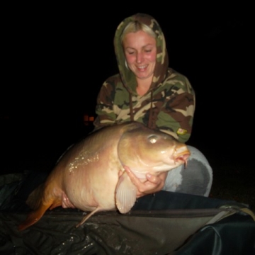 Carp (38lbs 12oz ) caught by Amy Stitt at  France.