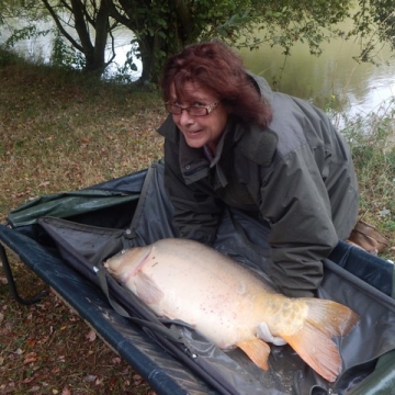 Carp (38lbs 0oz ) caught by Maggie Burgess at  France.