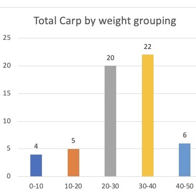 Carp Catch Analysis by weight category